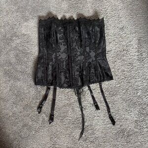 Black Frederick’s of Hollywood lace up corset